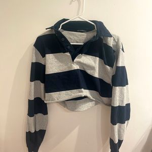 Brandy Melville Striped Long Sleeve Crop Top!